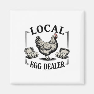 Local Egg Dealer Retro Chicken Funny Farmer Easter Magnet