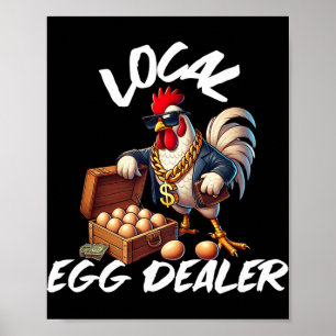 Local Egg Dealer Retro Chicken Funny Farmer Easter Poster