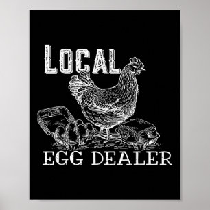 Local Egg Dealer Retro Chicken Funny Farmer Easter Poster