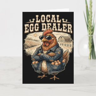 Local Egg Dealer Roster Easter Funny Chicken Farme Card