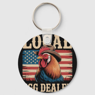 Local Egg Dealer Roster Easter Funny Chicken Farme Key Ring