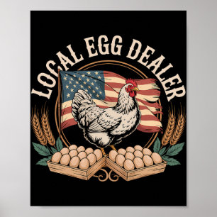 Local Egg Dealer Roster Easter Funny Chicken Farme Poster