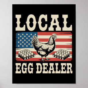 Local Egg Dealer Roster Easter Funny Chicken Farme Poster