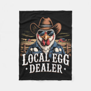 Local Egg Dealer Roster Farmer Funny Chicken Easte Fleece Blanket
