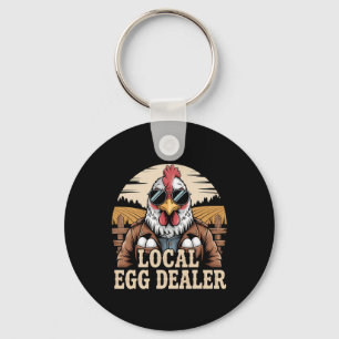 Local Egg Dealer Roster Farmer Funny Chicken Easte Key Ring