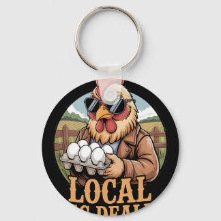 Local Egg Dealer Roster Farmer Funny Chicken Easte Key Ring