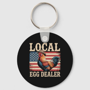 Local Egg Dealer Roster Farmer Funny Chicken Easte Key Ring