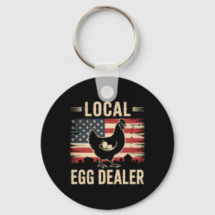 Local Egg Dealer Roster Farmer Funny Chicken Easte Key Ring