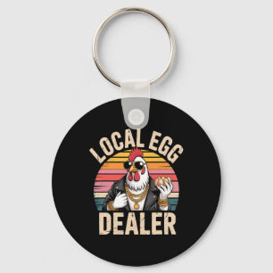 Local Egg Dealer Roster Farmer Funny Chicken Easte Key Ring