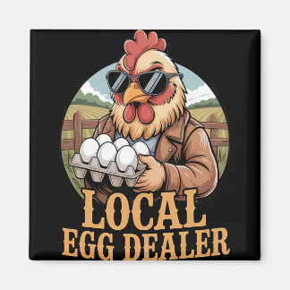 Local Egg Dealer Roster Farmer Funny Chicken Easte Magnet
