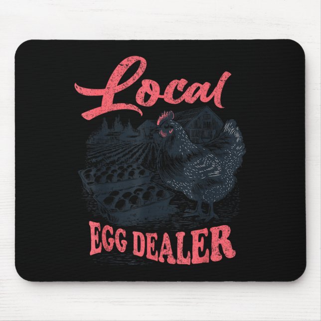 Local Egg Er Retro Chicken Funny Farmer Easter Adu Mouse Pad (Front)