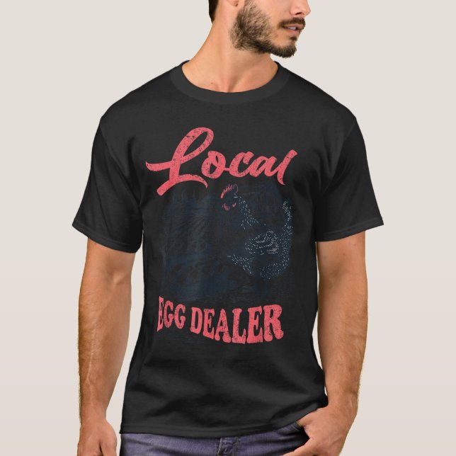Local Egg Er Retro Chicken Funny Farmer Easter Adu T-Shirt (Front)