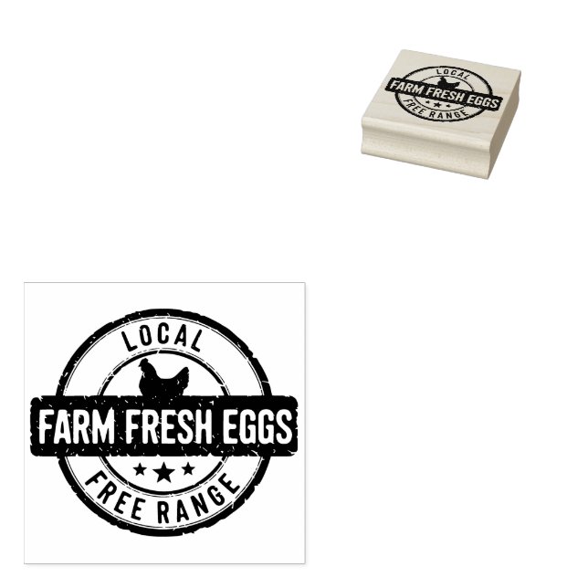 Local Farm Fresh Free Range Eggs Stamp (Stamped)