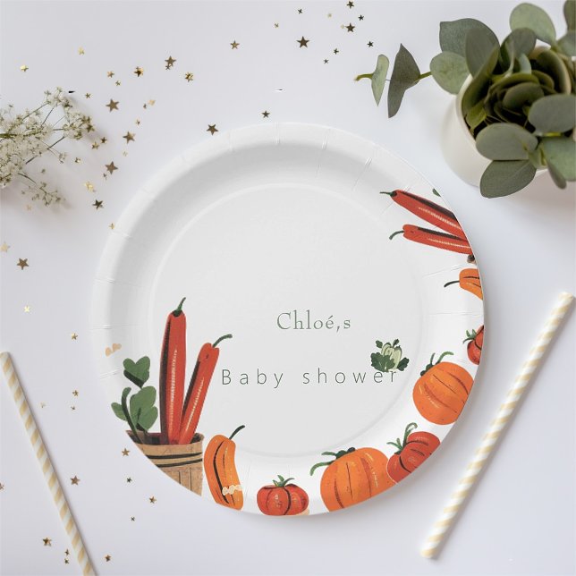  Local Farmers market baby shower  Paper Plate (Creator Uploaded)