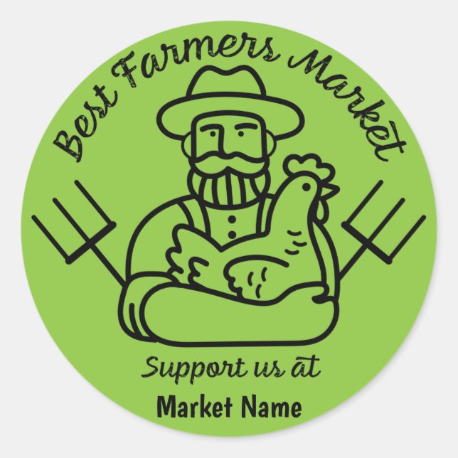 Local farmers Market Classic Round Sticker (Front)