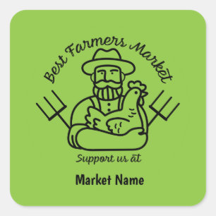 Local farmers Market Square Sticker