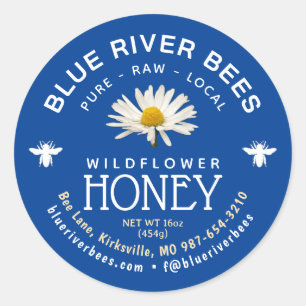 Local Honey Daisy Blue Label with Facebook Handle 