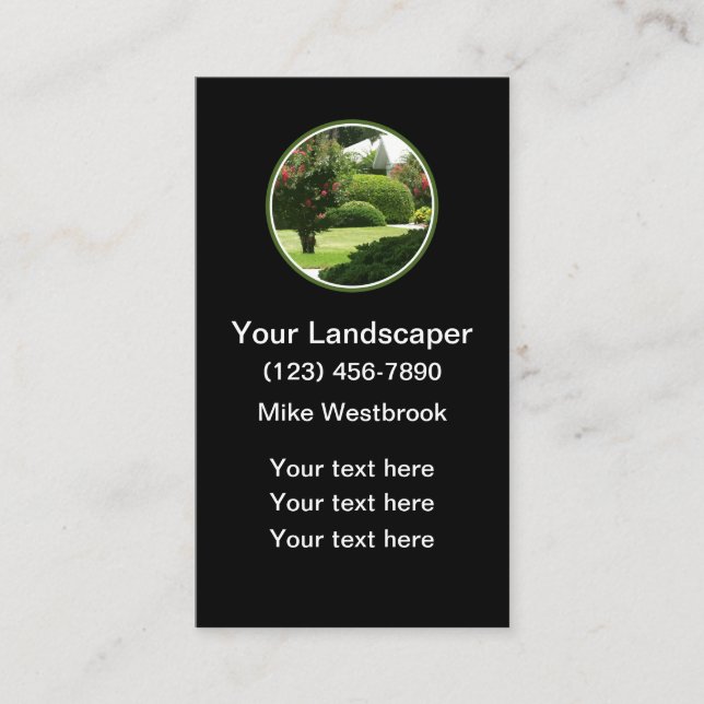 Local Landscaping Services Modern Business Card (Front)