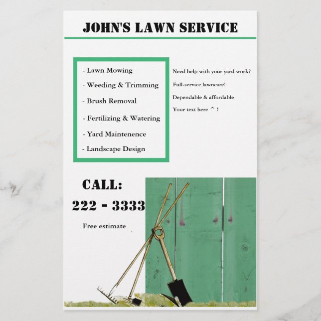 Local Lawn Service Flyer (Front)