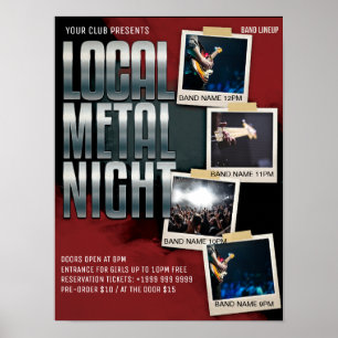 Local Metal Show Gig Club Bar Flyer Poster