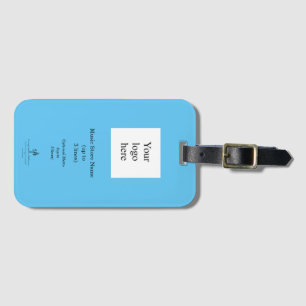 Local Music Store Sky Blue Logo Luggage Tag
