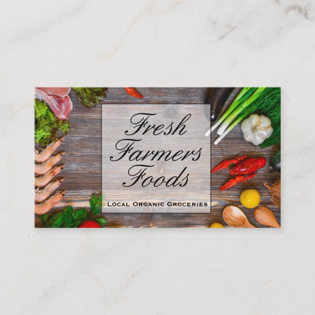 Local Organic | Farmers Groceries | Whole Foods Business Card (Front)