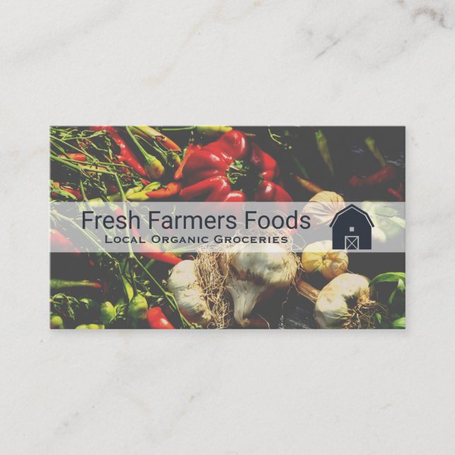Local Organic | Farmers Market Fresh Produce Business Card (Front)