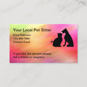 Local Pet Sitter Business Cards Design Template