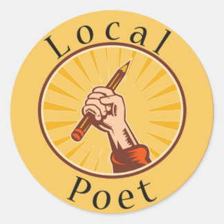 Local Poet Round Book Cover Sticker