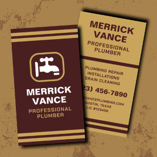 Local Residential Plumber & Drain Cleaning Service Business Card