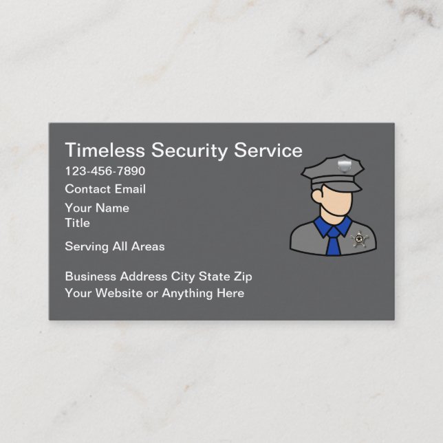 Local Security Service Business Cards  (Front)