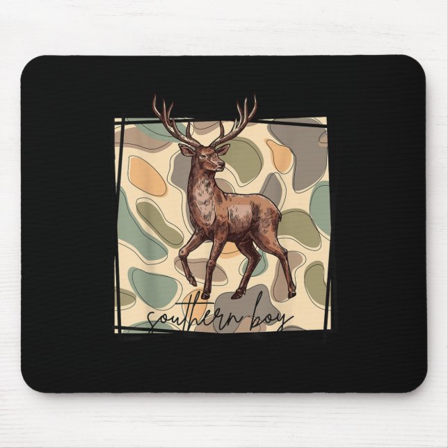 Local Southern Boy Deer Hunting Camo Outdoor Vinta Mouse Pad (Front)