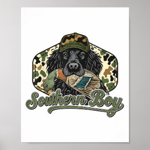 Local Southern Boy Duck Hunting Black Lab Outdoor Poster