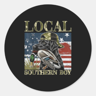 Local Southern Duck Hunting Dog Black Lab Outdoor  Classic Round Sticker