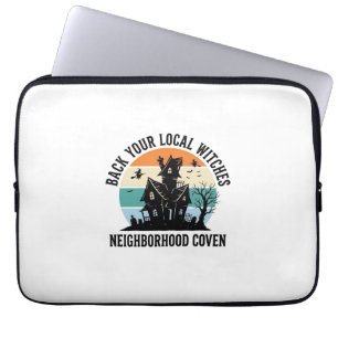 Local Witch Halloween Haunted House Retro Art Laptop Sleeve
