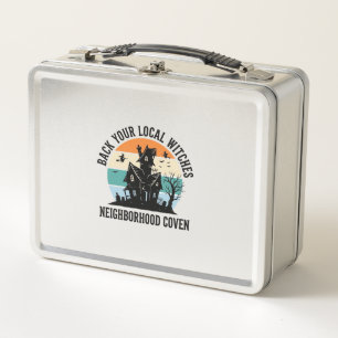 Local Witch Halloween Haunted House Retro Art Metal Lunch Box