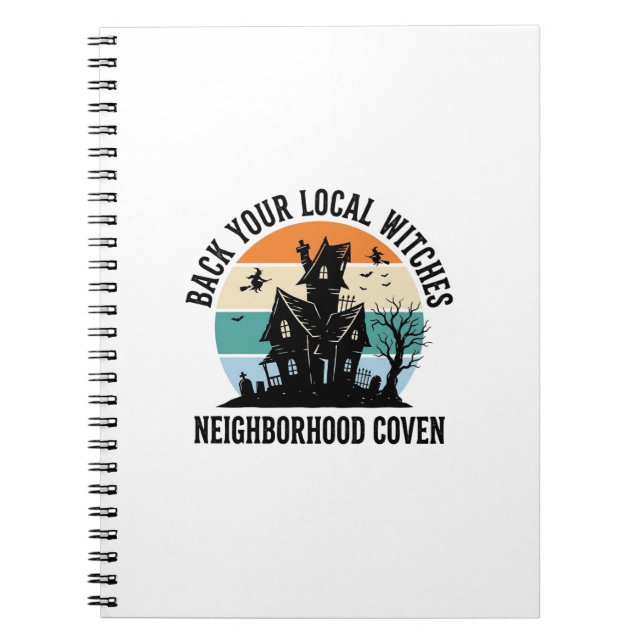 Local Witch Halloween Haunted House Retro Art Notebook (Front)