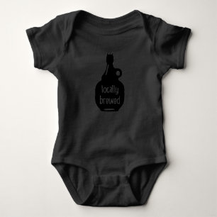 Locally brewed bodysuit, crowler, beer, brewery baby bodysuit