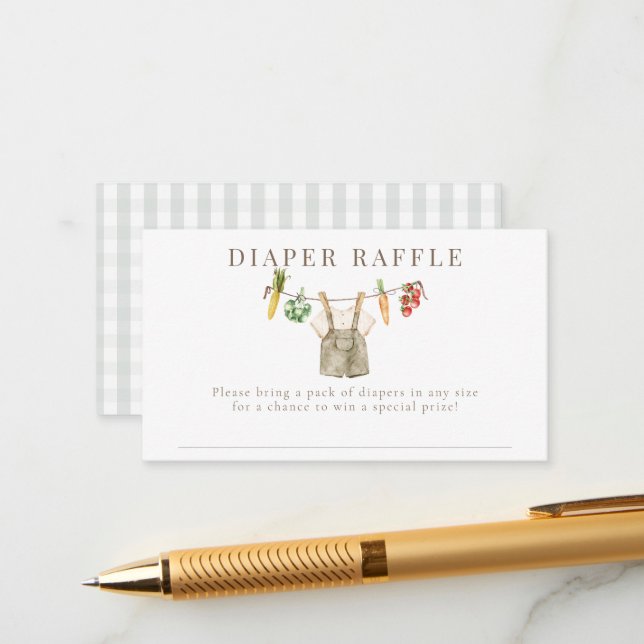 Locally Grow Farmers Market Diaper Raffle  Enclosure Card (Front/Back In Situ)