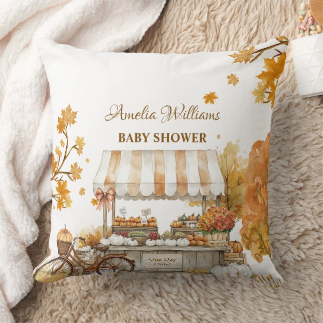 Locally Grown Autumn Farmers Market Baby Shower Cushion (Blanket)