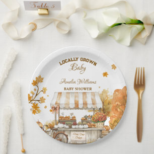 Locally Grown Baby Autumn Farmers Market Paper Plate