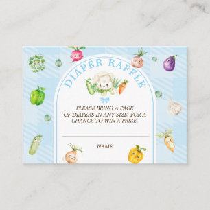 Locally Grown Baby Blue Diaper Raffle  Enclosure Card