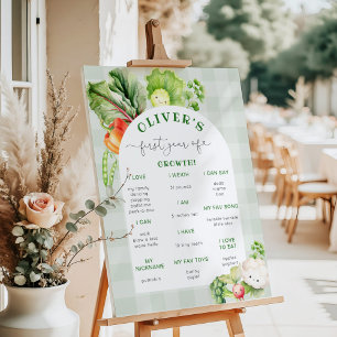 Locally grown Baby Cute vegetables milestone Poster