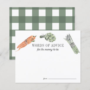 Locally Grown Baby Farmers Market Advice Card