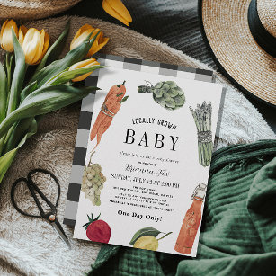 Locally Grown Baby Farmers Market Baby Shower Invitation