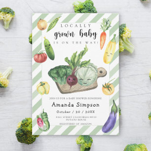 Locally Grown Baby Farmers Market Baby Shower Invitation