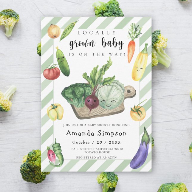 Locally Grown Baby Farmers Market Baby Shower Invitation (Creator Uploaded)