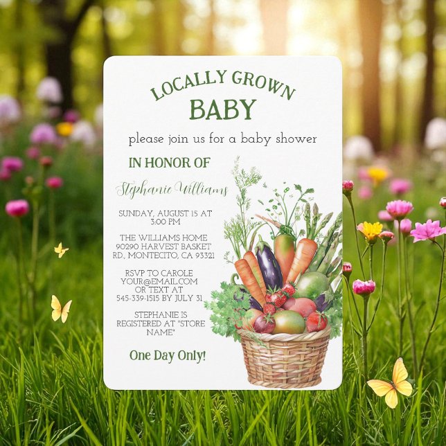 Locally Grown Baby Farmers Market Baby shower Invitation (Creator Uploaded)