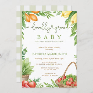 Locally Grown Baby Farmers Market Baby Shower Invitation