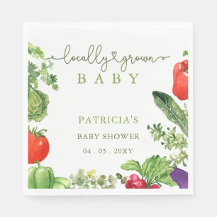 Locally Grown Baby Farmers Market Baby Shower Napkin